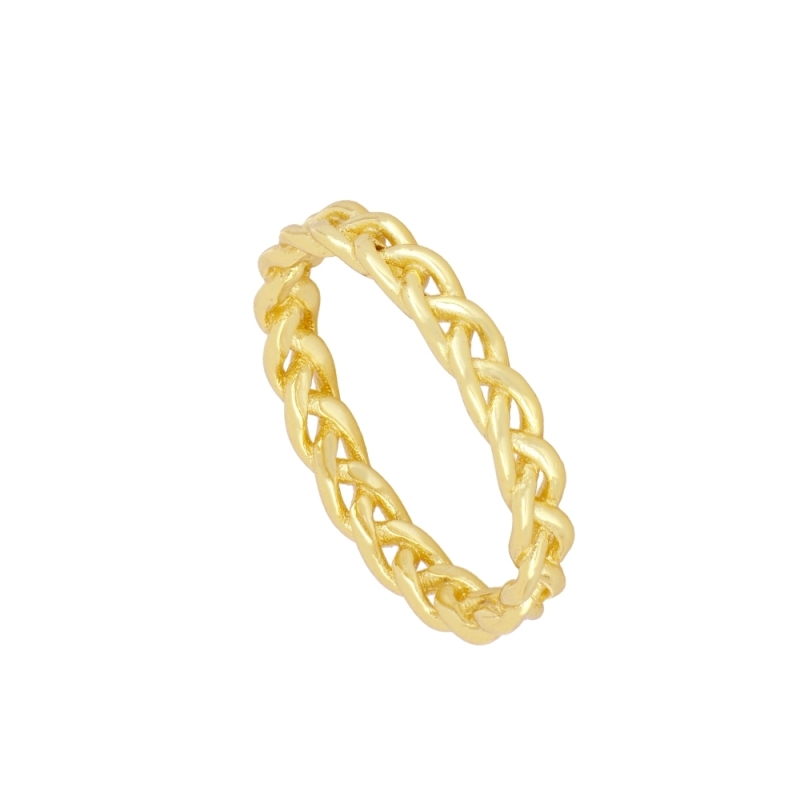Trenzi ring in 925 sterling silver with 18k gold plating braided design