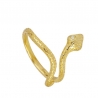 Serpi gold plated snake ring with zirconia eyes