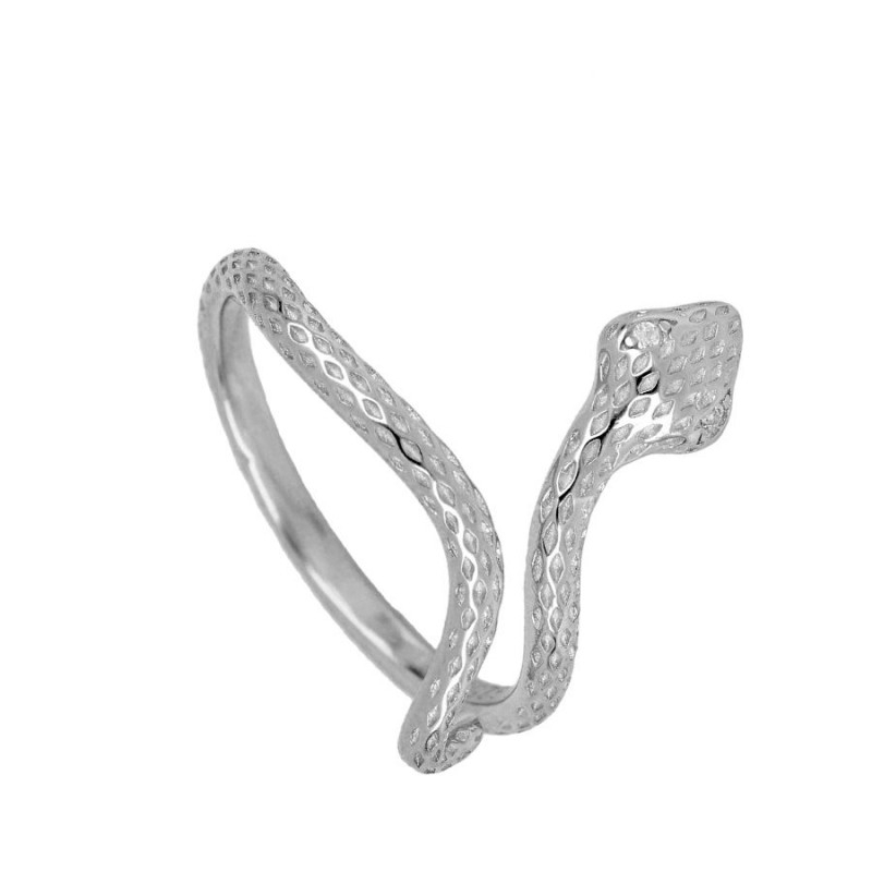 Bague Serpi en argent 925 avec design serpent et zircons