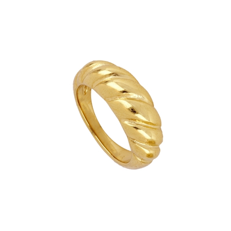KENNY GOLD braided 316L stainless steel ring with 18k gold plating water resistant