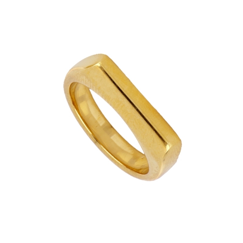 Anillo IZANE oro acero inoxidable 18k liso resistente al agua