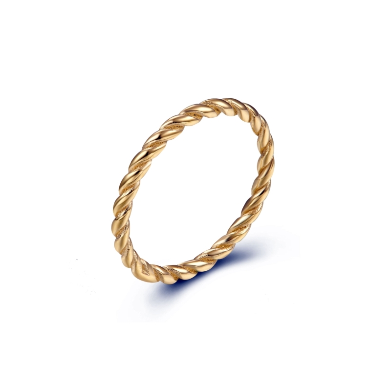 MERCE 18k gold plated stainless steel twisted ring waterproof