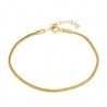 Bracelet ESPI plaqué or 18k avec design tresse épi ajustable 15-18 cm