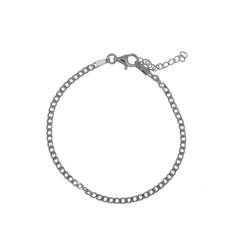 Bracelet HANNA en argent 925 chaîne à maillons ajustable 15 à 18 cm