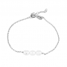 Lina silver bracelet made of 925 sterling silver with natural white pearls in the center
