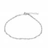 Bracelet SINGAPOUR en argent 925 chaîne torsadée fine 1,8mm ajustable 15 à 18 cm