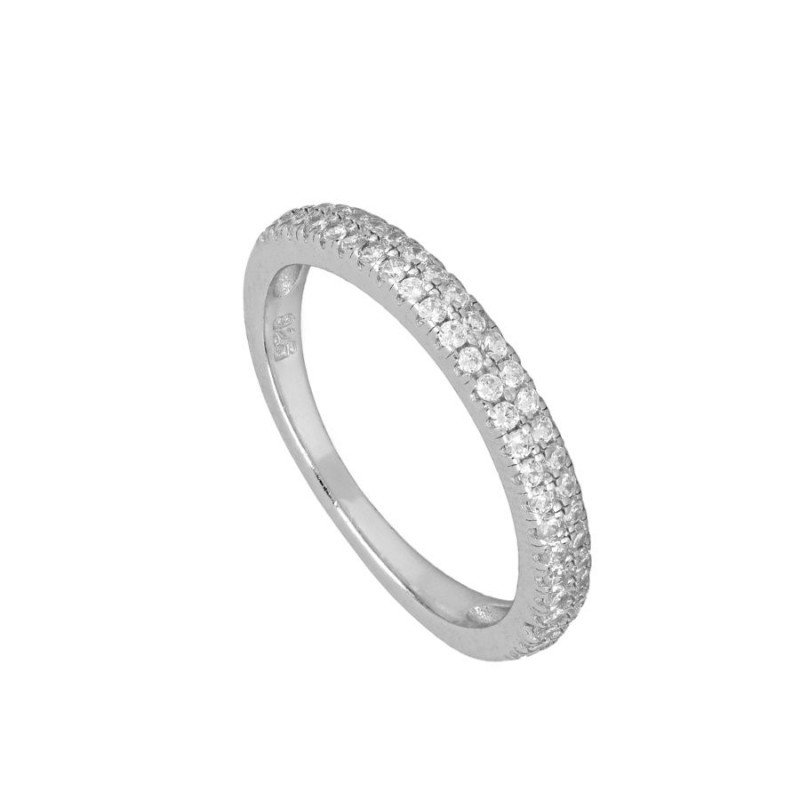 NEUS SILVER 925 sterling silver ring with white zirconia stones