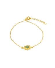 SOLINAS GREEN GOLD bracelet with sun charm and green opal in gold-plated 925 silver – it’s MIEL
