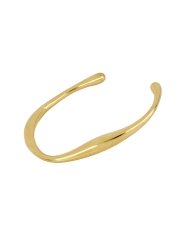 Bracelet rigide GEISHA en acier inoxydable plaqué or au design minimaliste irrégulier