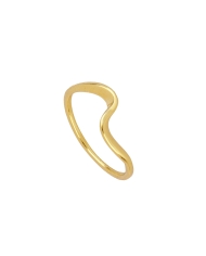 Bague Ola Mini en argent 925 plaqué or design fin en forme de vague