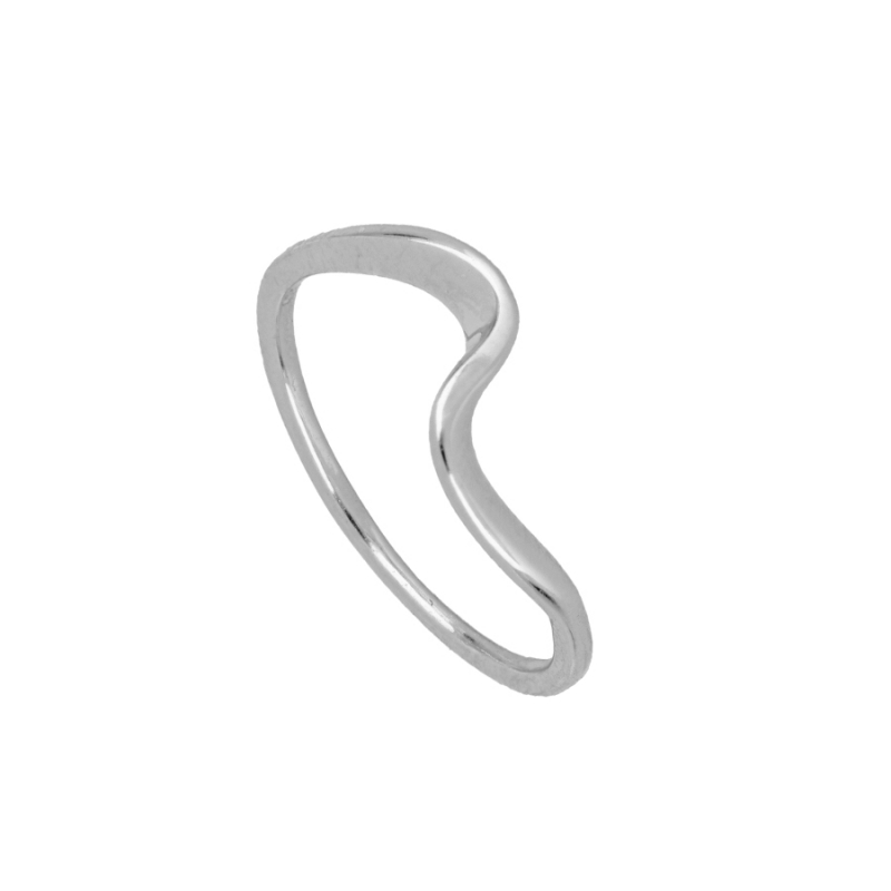 Anillo Ola Mini de plata de ley 925 diseño fino en forma de ola