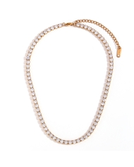 Gold choker with white zirconia stones – ItsMIEL