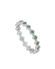 Bague ALBA VERTE ARGENT en argent 925 avec zircones vertes