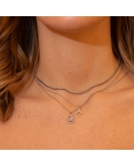 Collier INITIAL ARGENT avec lettre en argent 925 sertie de zircons – it’s MIEL