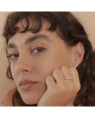 Anillo CAROLINA ORO de acero inoxidable bañado en oro 18k con circonitas blancas