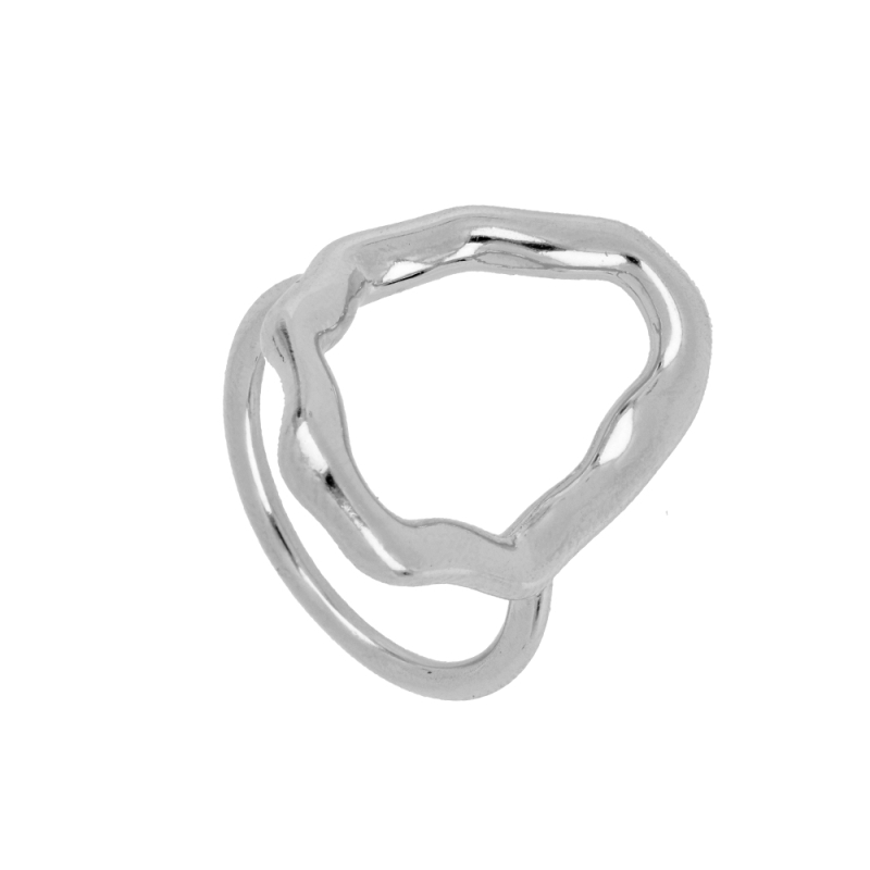 Bague Gabriela en argent 925 design double organique contemporain