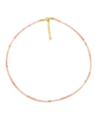 Collier choker en quartz rose et argent doré – it’s MIEL