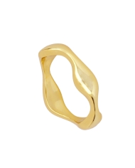 Curvy sterling silver ring with 18k gold plating organic curved design