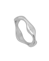 Anillo Curvy de plata de ley 925 diseño curvo irregular minimalista